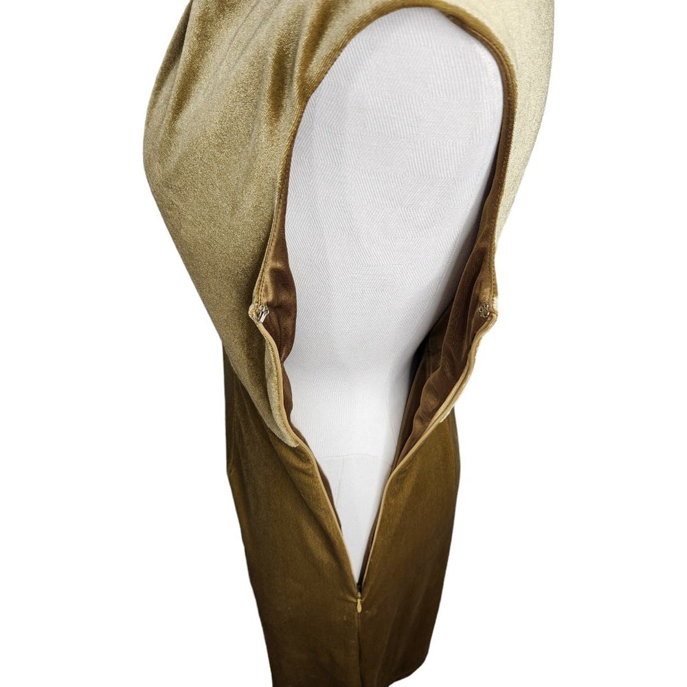 THML Womens‎ Small Velvet Chartreuse Gold Velvet Cocktail Dress - Picture 10 of 13